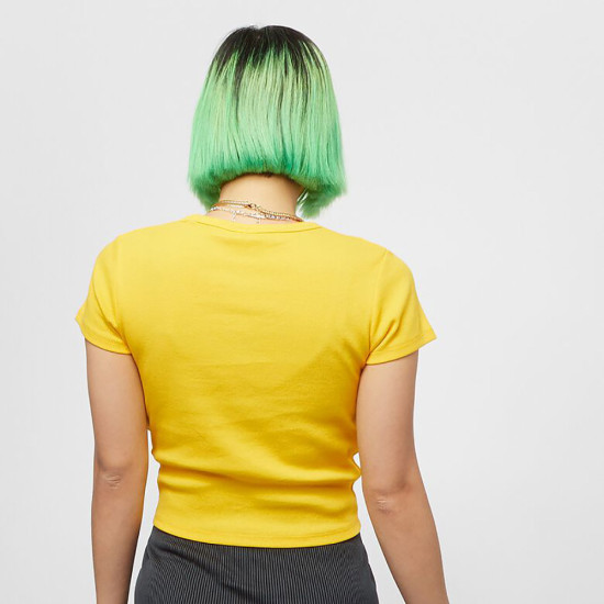 Karl Kani Γυναικεία κοντομάνικη μπλούζα Chest Signature Crop Gathered Rib Tee
